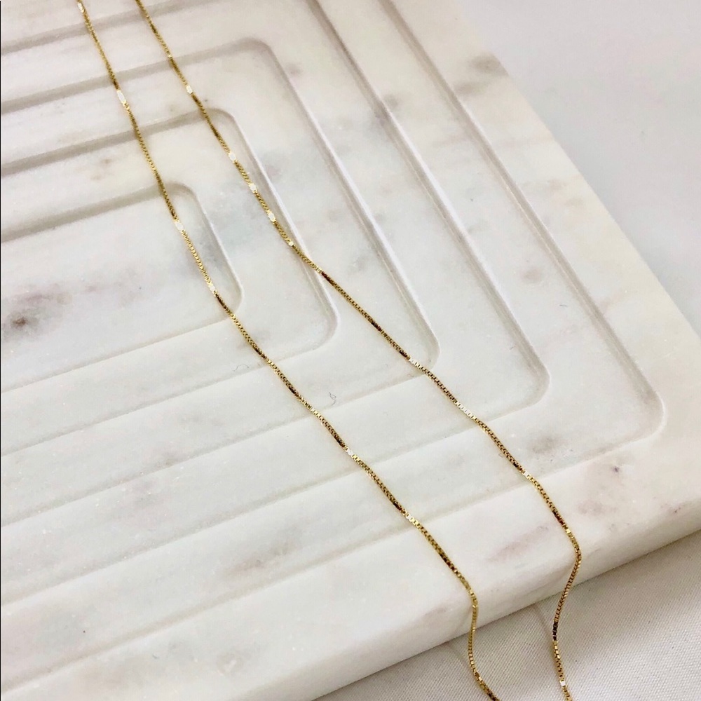 Thin Chain Layering Necklace .6mm | 14K Gold